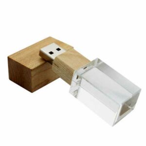 Pendrive de Cristal y Madera